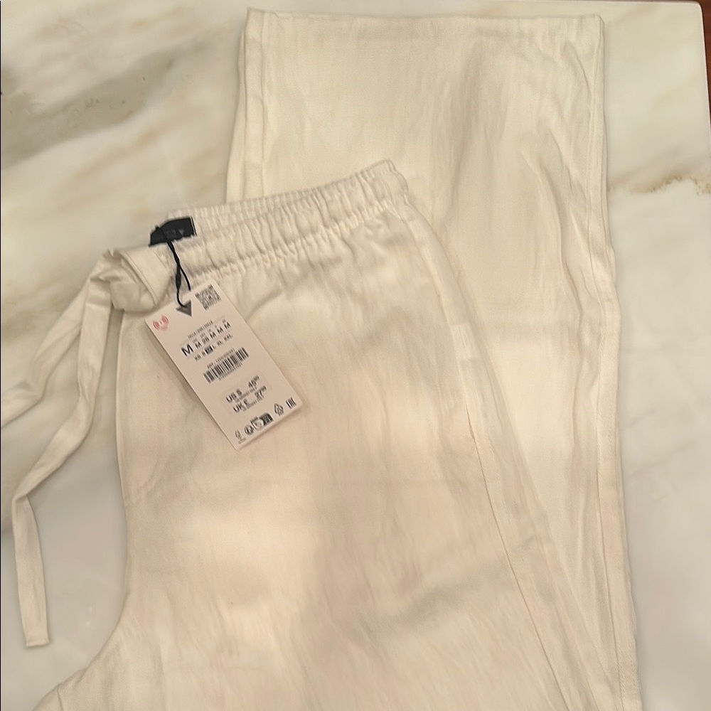 Zara Wide Leg Pants in Cream